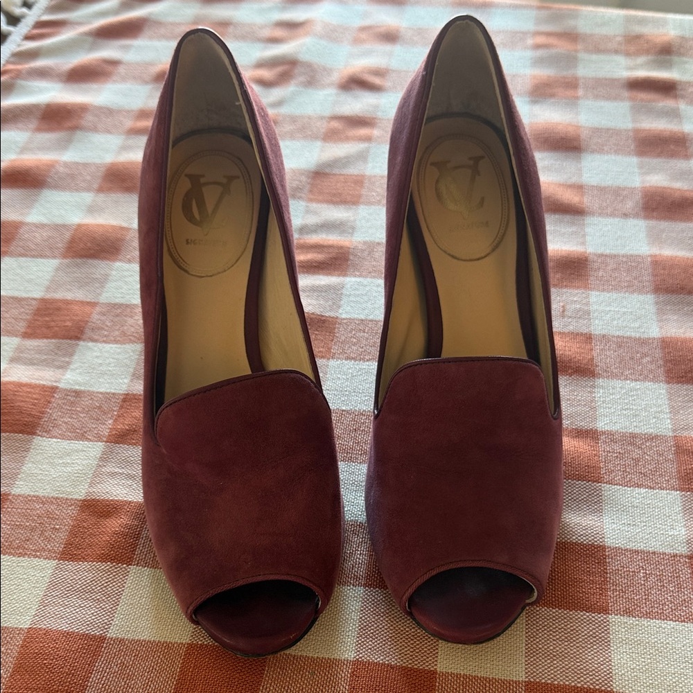 Vince Camuto Purple Peep-Toe Heels